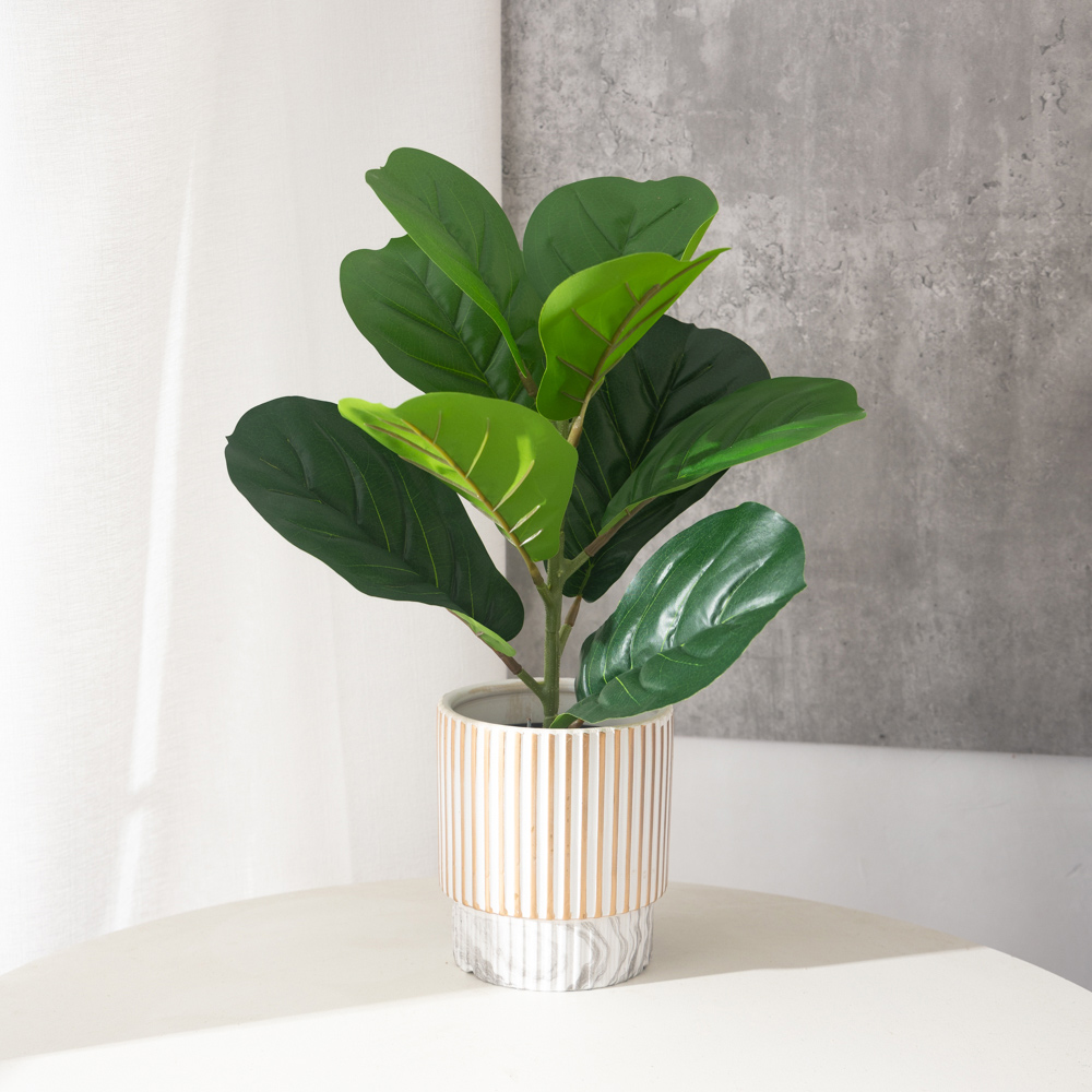 Ficus Lyrata Tree - 38cm 9 tenedores plantas artificiales de