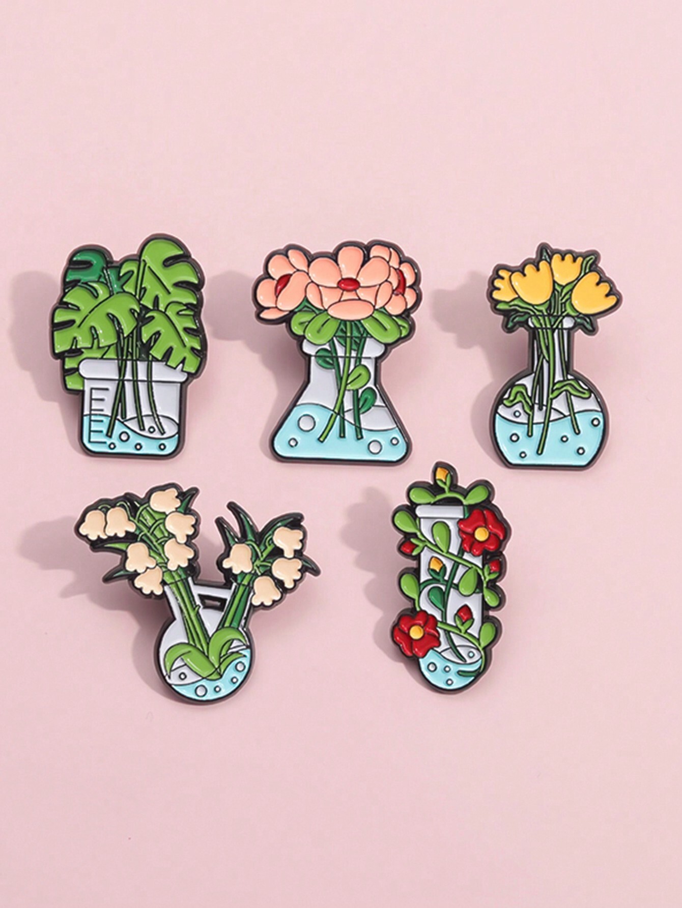 QIHOO 5 piezas Broche de dibuj - Aloe Vera Pot reseña y precio