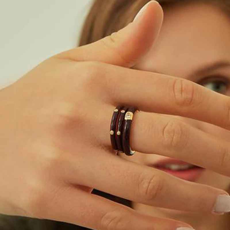 Anillos de esmalte colorido de - Aglaonema Red reseña y precio